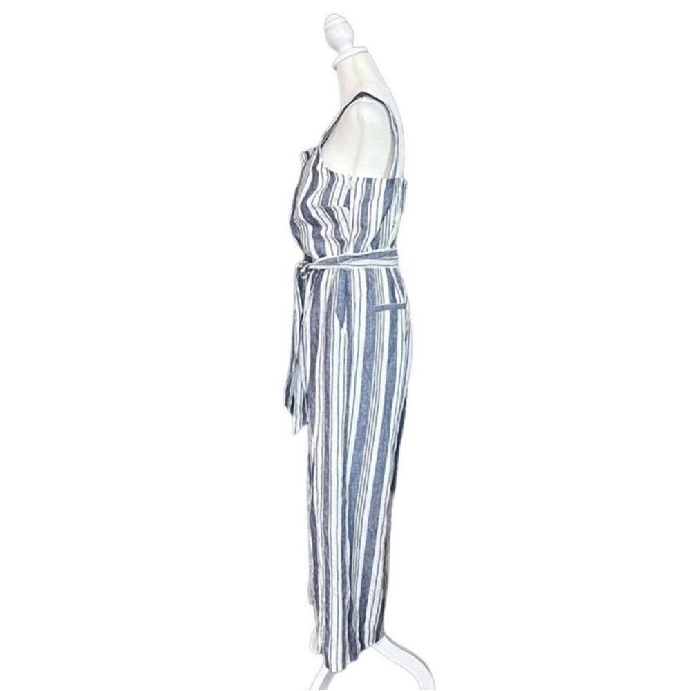 Charter Club Nautical Linen Blend Belted Jumpsuit Size 8 - Picture 3 of 14